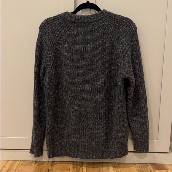 Jenni Kayne Oversized Cashmere Fisherman Sweater Charcoal Grey Size Medium - Picture 7 of 9